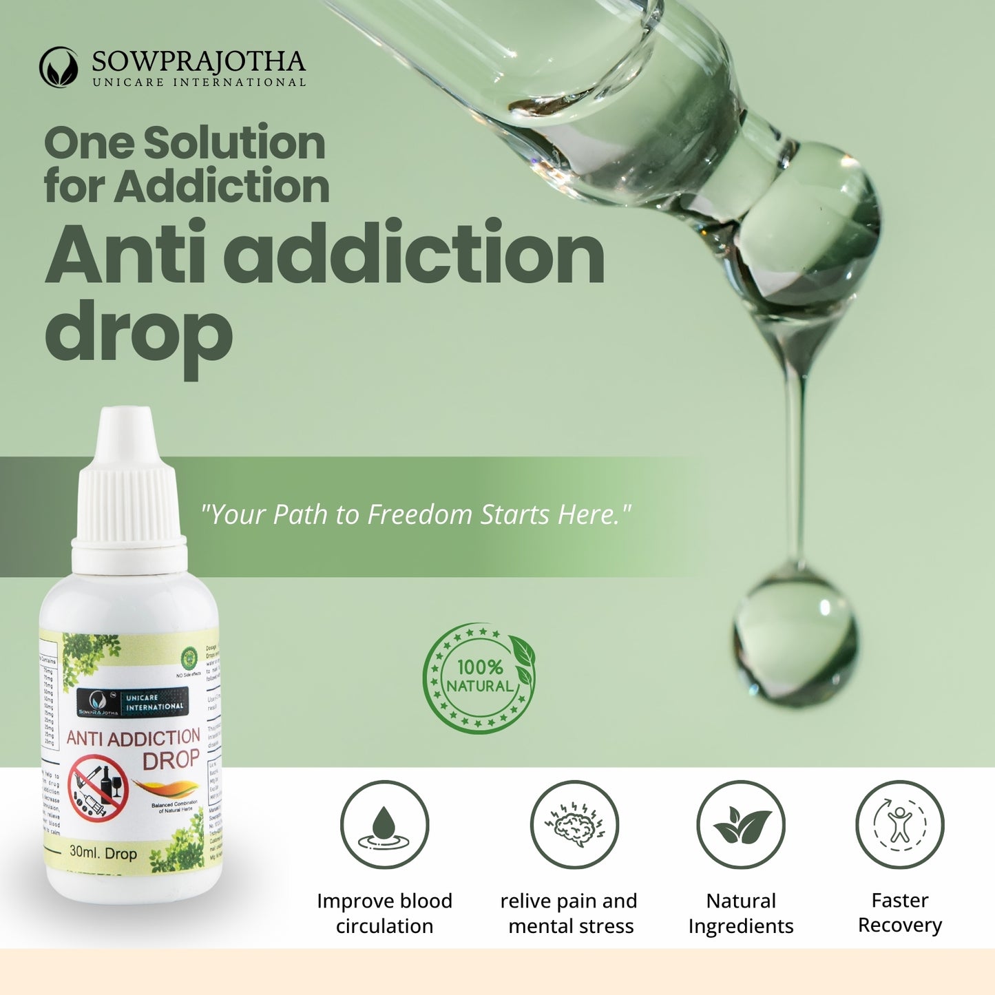 Sowprajotha Anti Addiction Drops- Pack Of 30ml