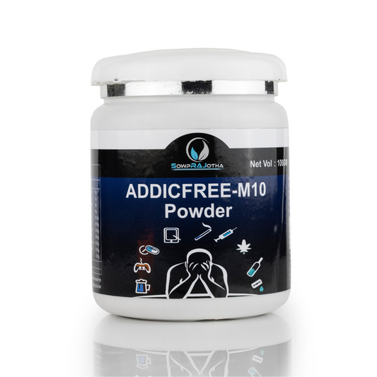 Sowprajotha ADDICFREE-M10 Herbal Powder – 100g | Natural Support to Overcome Addictions | Relieves Stress & Enhances Mental Wellness