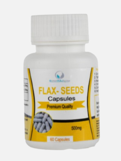 Sowprajotha Premium Flax Seeds Capsules, 500mg, 60 Capsules, Essential Rich in Omega-3 fatty acids | soluble fiber Supplement
