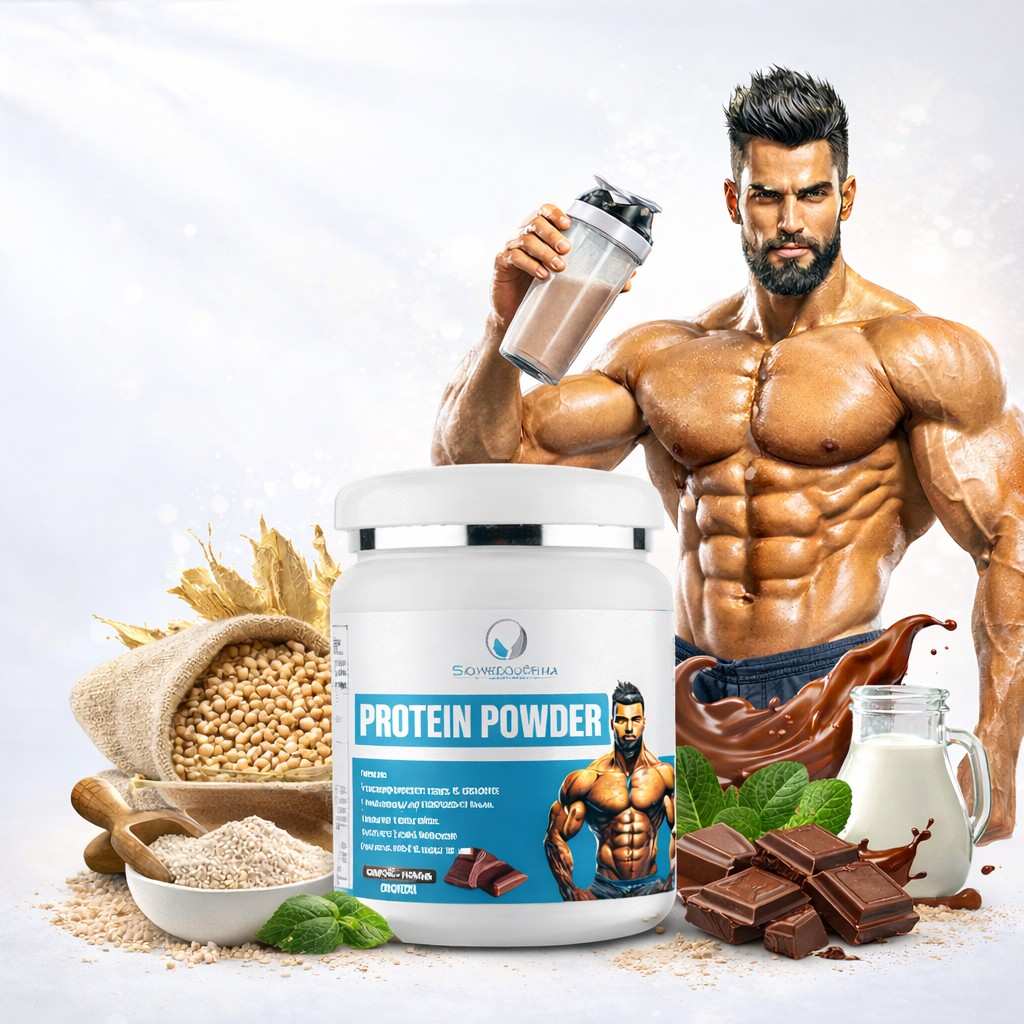 Sowprajotha Protein Powder Choco Flavour 200GM Muscle Gain for Men & Women Whey Milk & Soy Protein - Image 4
