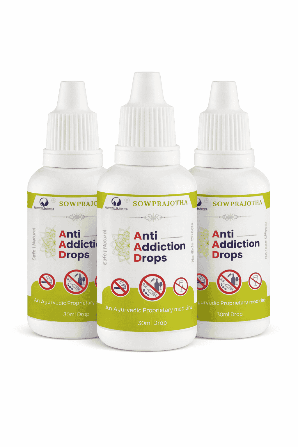 Anti Addiction Drops- For Alcohol & Smoking De Addiction Pack Of 3 x 30 ml
