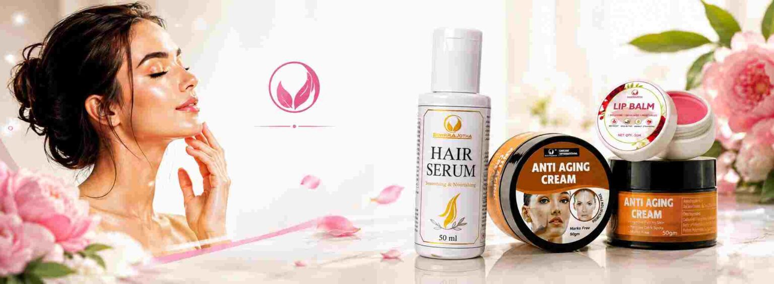 Sowprajotha Hair Serum, Anti Aging Cream and Lip Balm for beauty care